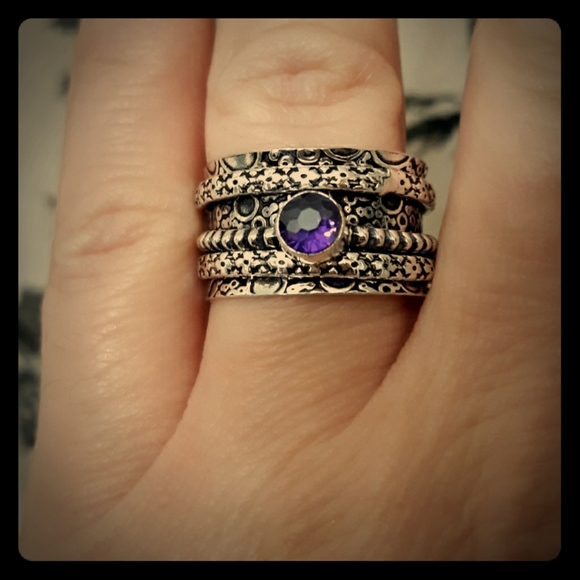 New Iolite 925 Silver Spinner Meditation Ring. - Picture 1 of 6